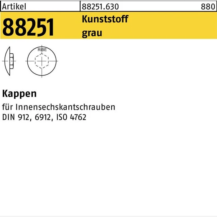Reyher Kappe R 88251 für Innen-6kt 8 M10 Ku. grau 500 Stück