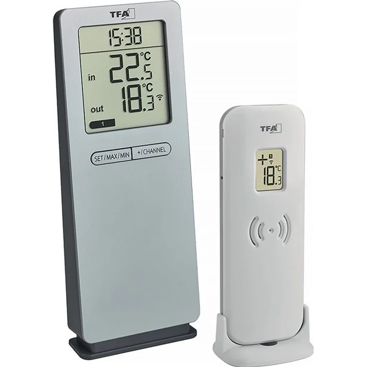 Funkthermometer LOGOneo Messber.in.b.+50GradC/auß .-40GradC b.+60GradC H155xB... – Bild 1