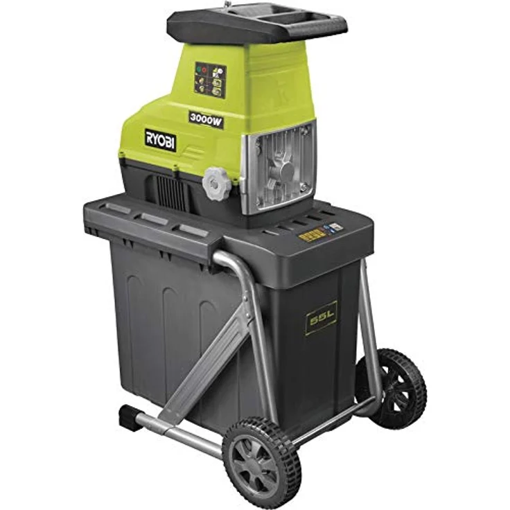 Ryobi Elektro-Häcksler Leisehäcksler Fräsblatt 45 mm Fangbox 55 Liter Selbsteinzug RSH3045U 3 000 W – Bild 2