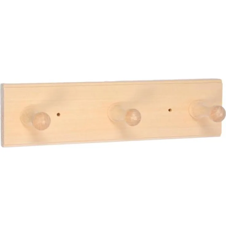 Kleiderhaken & Handtuchhalter für Sauna mit 3 Haken aus Lindenholz