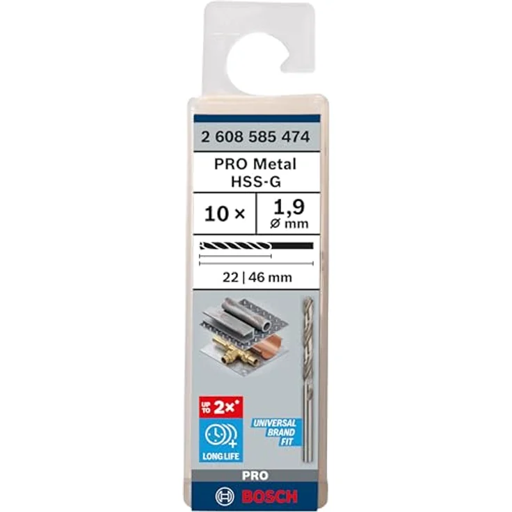 Bosch Professional Metallbohrer HSS-G geschliffen (10 Stück, Ø 1,9 mm) - Preisvergleich – Bild 2