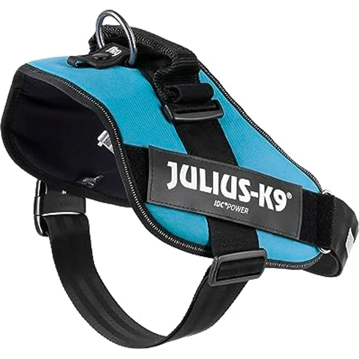 Julius-K9 K9 IDC POWERGESCHIRR GR 3 AQUA, Hundegeschirr mit reflektierenden Details, größenverstellbar - Halsband + Leine – Bild 4