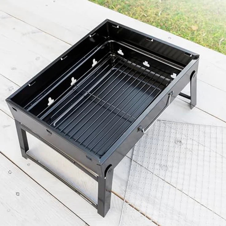 Klappbarer tragbarer Grill für die Verwendung mit Holzkohle BearBQ InnovaGoods – Bild 6