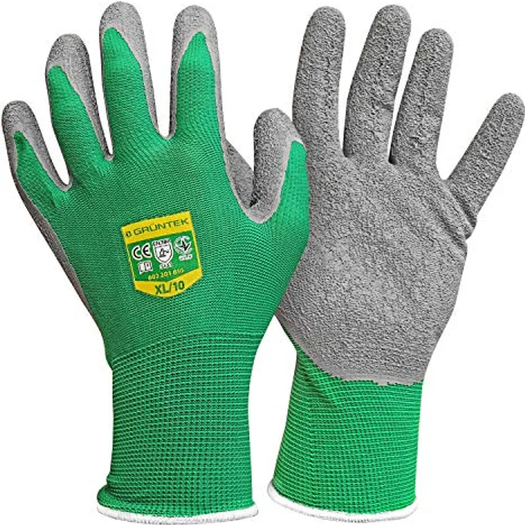 GRÜNTEK 5 Paar Gartenhandschuhe XL mit Latex-Beschichtung, strapazierfähig & wasserabweisend