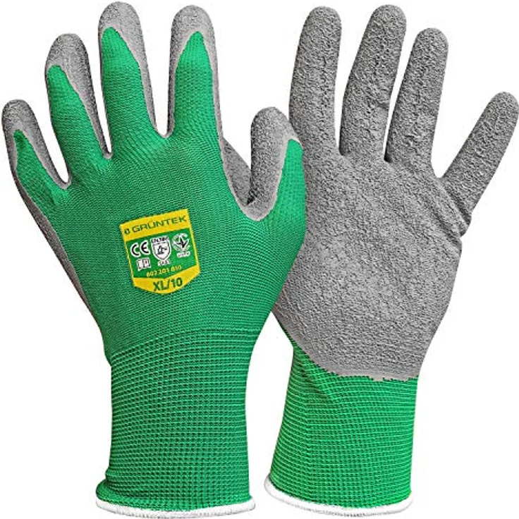 GRÜNTEK 5 Paar Gartenhandschuhe XL mit Latex-Beschichtung, strapazierfähig & wasserabweisend – Bild 1