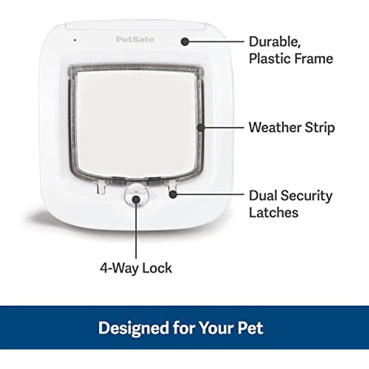 PetSafe Mikrochip-Katzenklappe, batteriebetriebene Haustierklappe, 4-Wege-Verriegelung und einfache Installation, Version 2017 – Bild 3