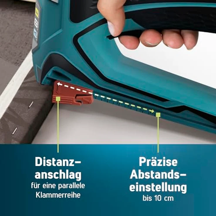 Novus Elektrotacker J-150, Profi Klammer- und Nagelpistole für Typ 37/53 Klammern, 6-14mm, ergonomisch, robust, 3m Kabel – Bild 4