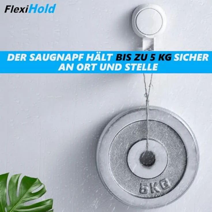 FlexiHold Duschkopfhalterung Duschkopf Halter Halterung Duschkopfhalter, (Brausehalter 360° drehbar verstellbar mit Saugnapf ohne bohren) – Bild 4