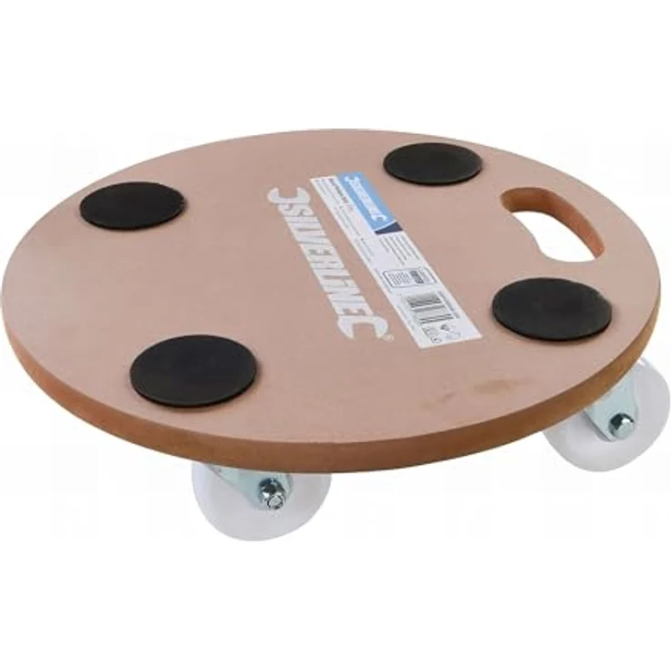 Silverline 739663 Rolluntersetzer, rund, MDF mit 250 kg Tragfähigkeit, 4 stabile Nylon-Lenkrollen – Bild 1
