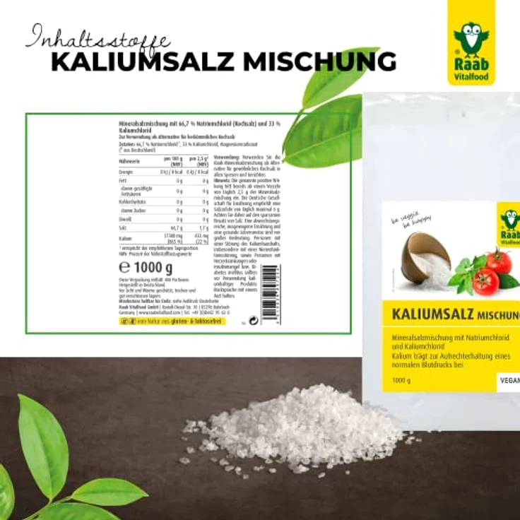 Raab Vitalfood Blutdruck Salz natriumreduziert, 1000g – Bild 3