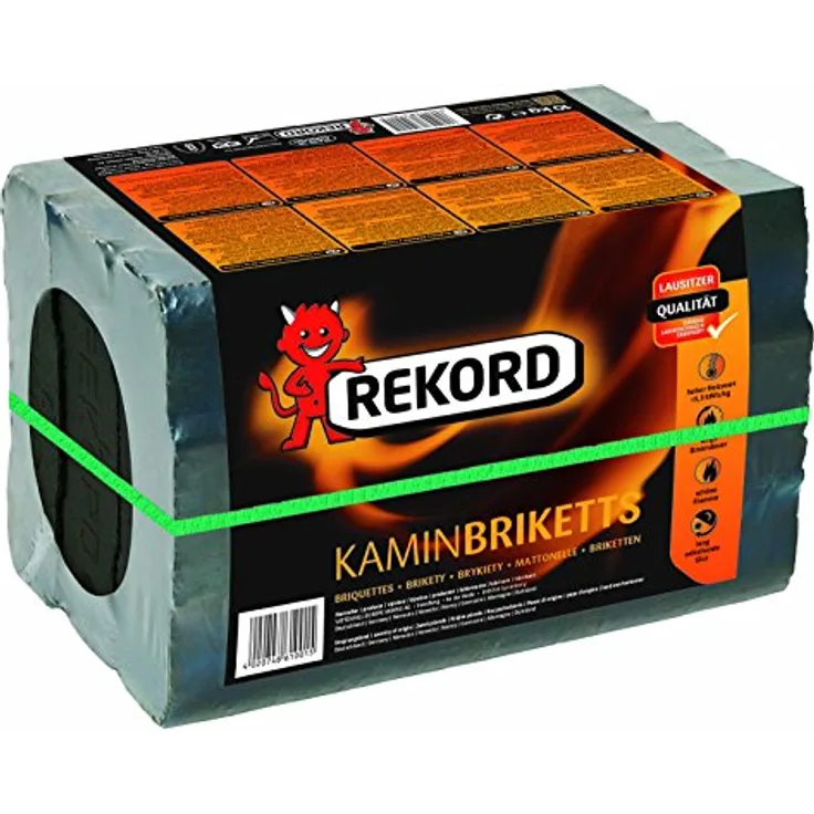 Energie Kienbacher Braunkohle Briketts 10 kg, hochwertige Brennstoffe für Kamin und Ofen, praktische Folienpackung, umweltfreundlich