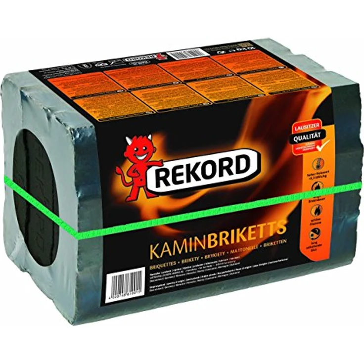 Energie Kienbacher Braunkohle Briketts 10 kg, hochwertige Brennstoffe für Kamin und Ofen, praktische Folienpackung, umweltfreundlich – Bild 1