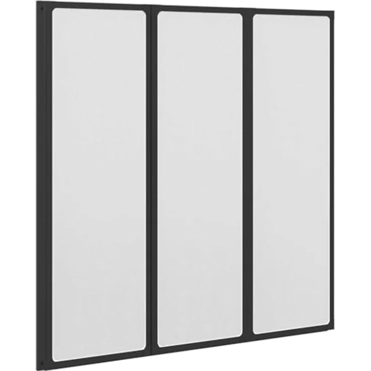 vidaXL Duschwand Faltbare Duschabtrennung, Schwarz, 120 x 2 x 117 cm, Aluminium mit fleckenresistenter Oberfläche und modernem Design – Bild 1