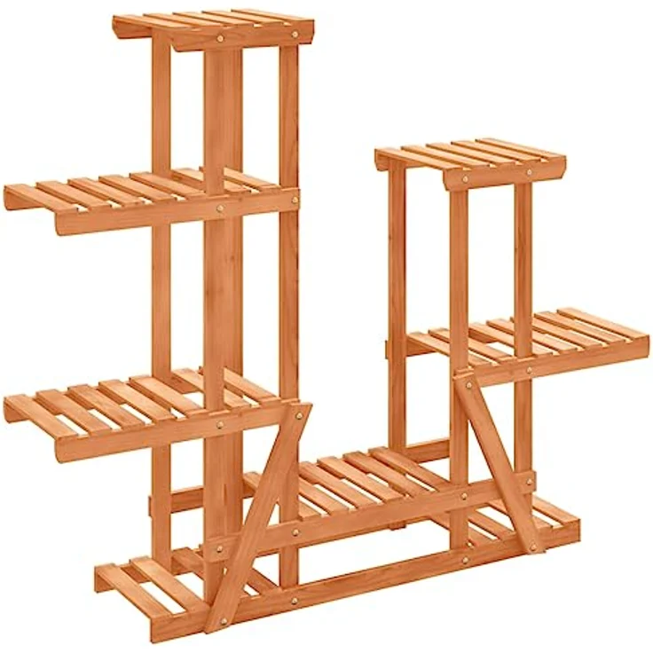 vidaXL Blumenständer 95x25x96 cm Massivholz Tanne - Robustes Pflanzenregal für Balkon und Terrasse – Bild 1