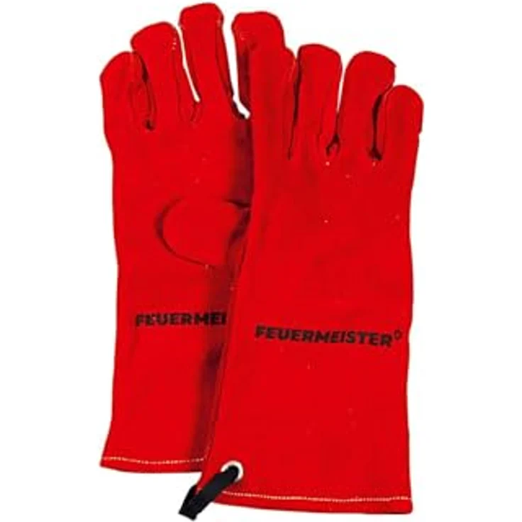 Feuermeister Premium BBQ Grillhandschuh aus hochwertigem Leder in Rot, 1 Paar – Bild 4