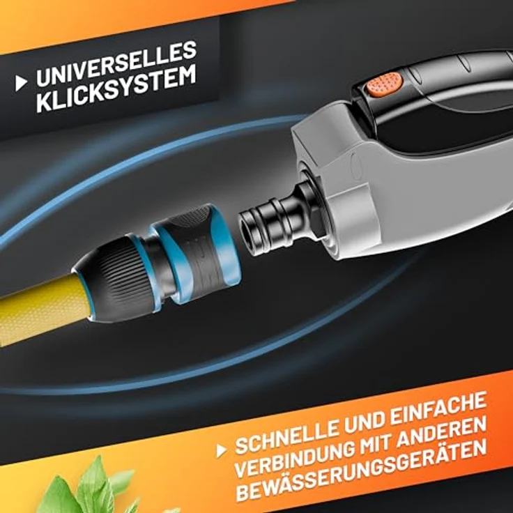 GRÜNTEK Garten-Handbrause, 7-Funktionen Multifunktions-Bewässerungspistole, ergonomischer Griff, stufenlos regulierbare Wassermenge, 150 g leicht – Bild 4