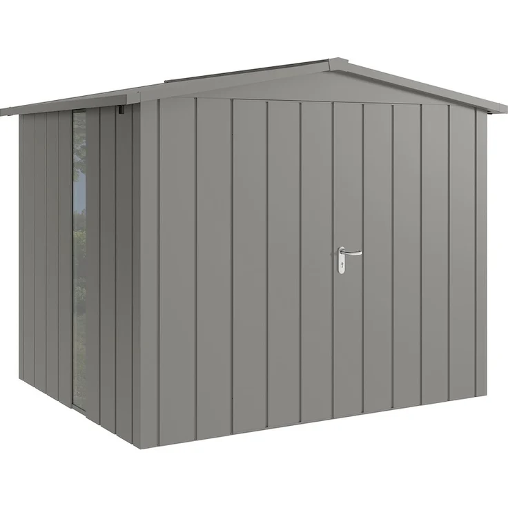 HOERMANN JUNO JSD9 M-Sk 9007, 2-flg Gartenhaus mit Satteldach und bodentiefem Fenster, wind- und wetterfest