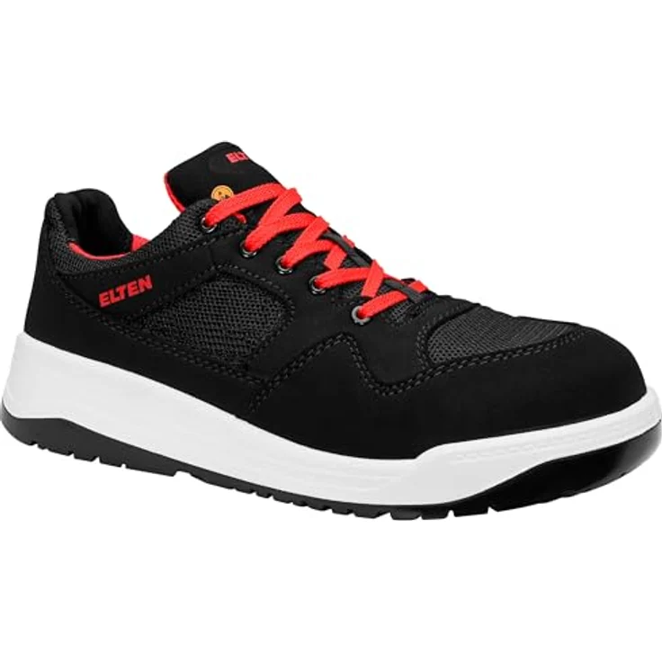 Elten Sicherheitshalbschuh FUN Lakers Black Low, S1P, Gr. 41 - Strapazierfähiges Obermaterial mit wasserabweisender Vorbehandlung, atmungsaktives Funktionsfutter, rutschfeste PU-Laufsohle – Bild 1