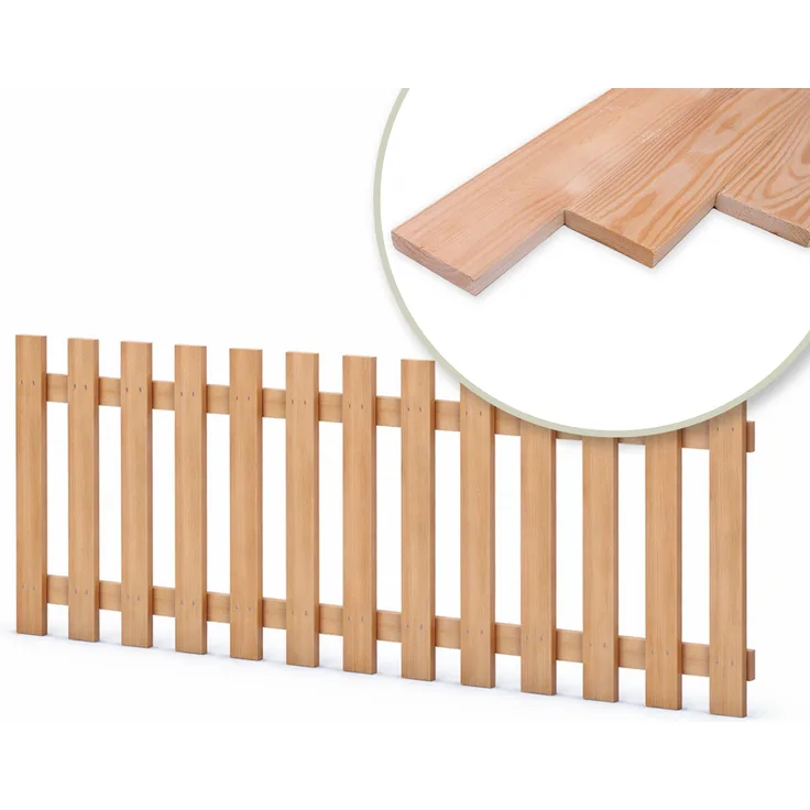 Gartenpirat Holzpaket für Gartenzaun, Lattenzaun aus Lärchenholz, 180 cm breit, 60 cm hoch, inkl. Schrauben, naturbelassen