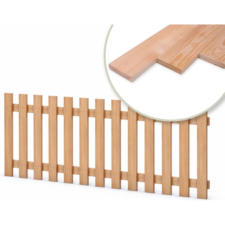 Gartenpirat Holzpaket für Gartenzaun, Lattenzaun aus Lärchenholz, 180 cm breit, 60 cm hoch, inkl. Schrauben, naturbelassen