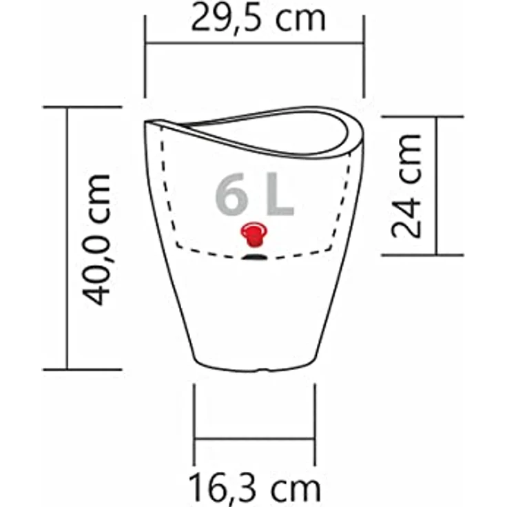 Scheurich Wave Globe High, Hochgefäß aus Kunststoff, Schwarz-Granit, 29,8 cm Durchmesser, 40 cm hoch, 6 l Vol. – Bild 4