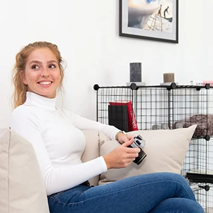 Relaxdays Kellerregal, DIY-Steckregal in modernem Industrial-Design, 9 Fächer, 2 Größen verfügbar – Bild 7