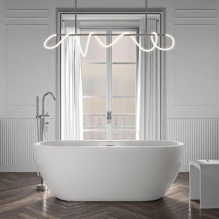 Bernstein ROMA PLUS 2.0, Freistehende Badewanne aus Acryl in Weiß Matt, 180x75x58 cm, doppelwandig, mittiger Pop-up-Ablauf