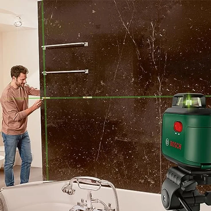 BOSCH Kreuzlinienlaser AdvancedLevel 360 Set, präziser Baulaser mit Stativ, Arbeitsbereich 24 m, Genauigkeit ± 0,4 mm/m, selbstnivellierend – Bild 2