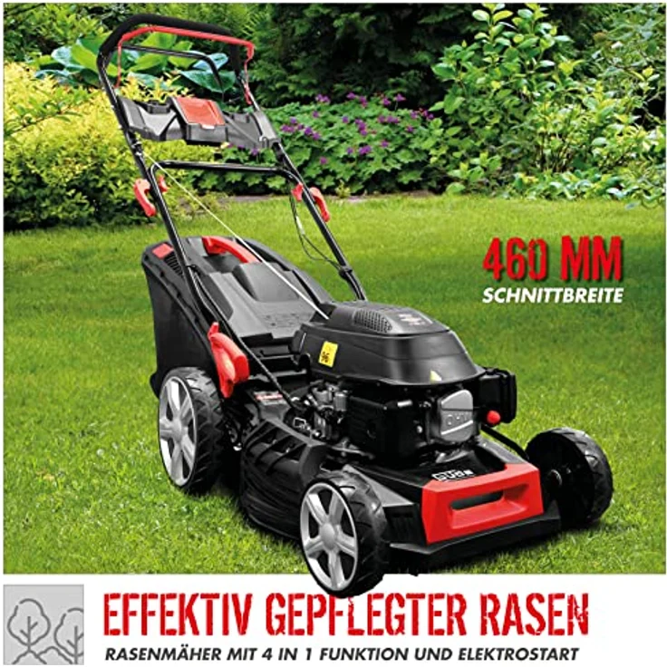 Güde Rasenmäher Benzin ECO WHEELER 464.4 R LI-ES 95461, leistungsstarker 4-Takt Motor, Li-Ion Elektrostart, 62L Grasfangsack, ergonomischer Fahrgriff, pulverbeschichtetes Stahlblechchassis – Bild 2