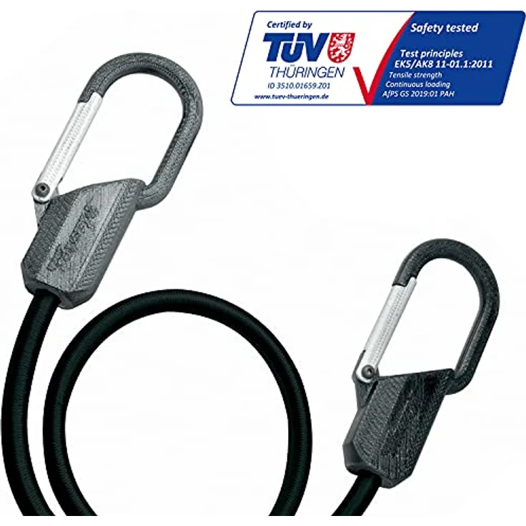 Master Lock 3205EURDAT Gummi-Spannseil mit Karabinerhaken [80 cm langes Spannseil] [Clip-Sicherheitshaken] - Ideal für Camping – Bild 2