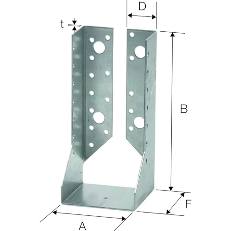 SIMPSON Balkenschuh BSIN 45x78 mm, Innenliegend aus feuerverzinktem Stahl, für Holzverbindungen, charakteristische Tragfähigkeit bis 3,1 kN – Bild 2