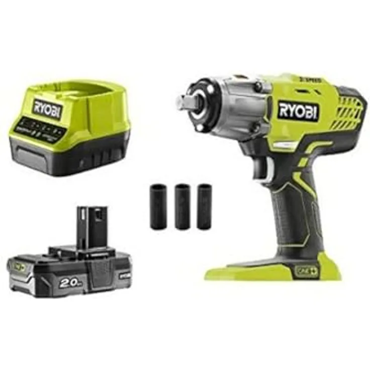 Ryobi R18IW3-0 Schlagschrauber 18V ONE+ mit 400 Nm Drehmoment, 1/2" Vierkantantrieb und 2,0 Ah Akku