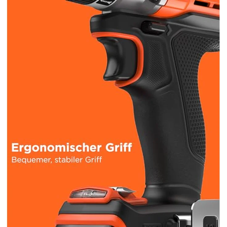Black & Decker Akku-Bohrschrauber 18V ohne Akku BCD382XN-XJ, Akkubetrieb – Bild 8