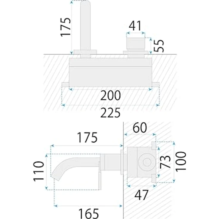 wohnwerk.idee Argon Unterputzarmatur, Wasserhahn Wandarmatur in Gold Kupfer Matt mit Einhebelmischer für präzise Temperatur- und Durchflusssteuerung – Bild 5