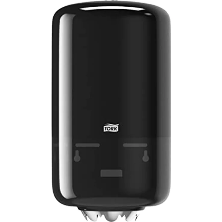 Tork 558008 Mini Innenabrollungsspender für M1 Papierwischtücher, hygienische Einzeltuchentnahme, Schwarz, kompaktes Design mit Sichtfenster – Bild 1