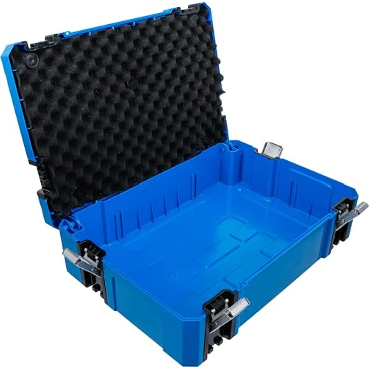 BGS TECHNIC Systemkoffer Größe S, robuster ABS-Kunststoff, klappbarer Aluminium Tragegriff, 4 Schnappschlösser, schaumstoffgepolstert, stapelbar, kompatibel mit BGS Systemkoffern – Bild 5