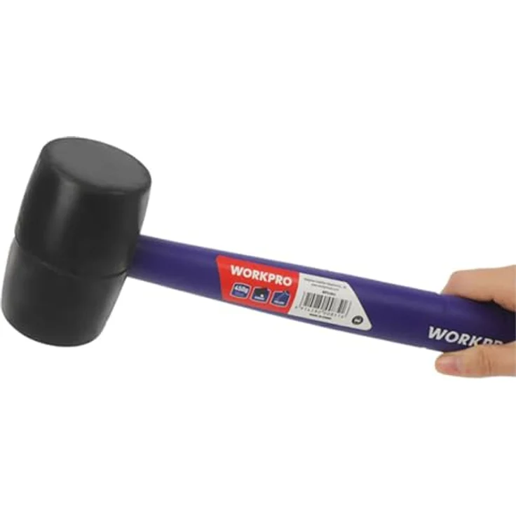 WorkPro WP241041, Gummihammer 450g mit leichtem PP-Hohlgriff, zug- und biegesteif – Bild 2