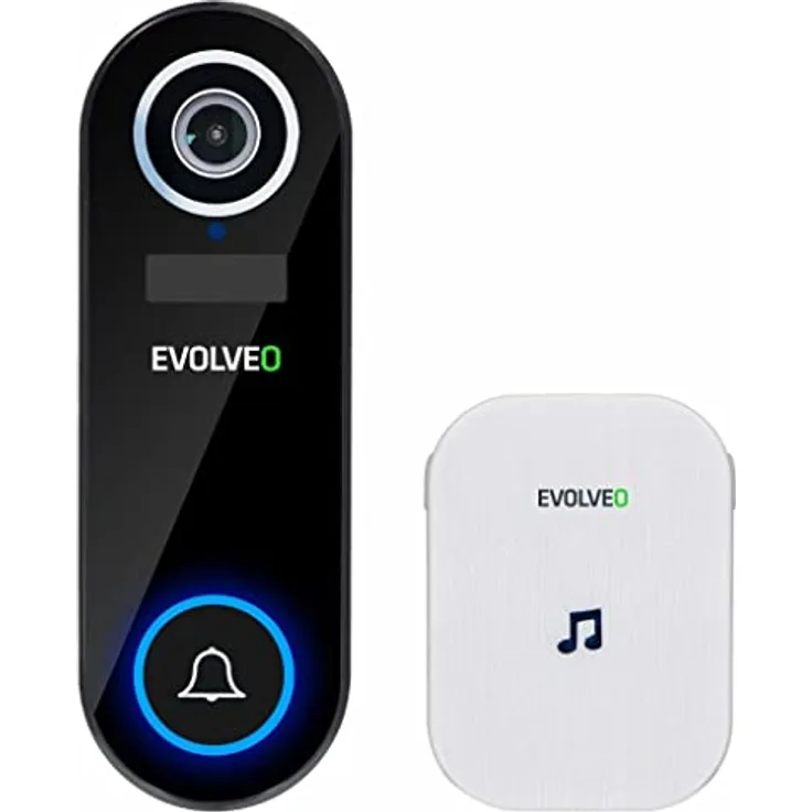 Evolveo Ringo DB2 Smart-Video-Türklingel + Bewegungserkennung, Nachtsicht, IP65 wasserdicht, 130° Kamera, schwarz