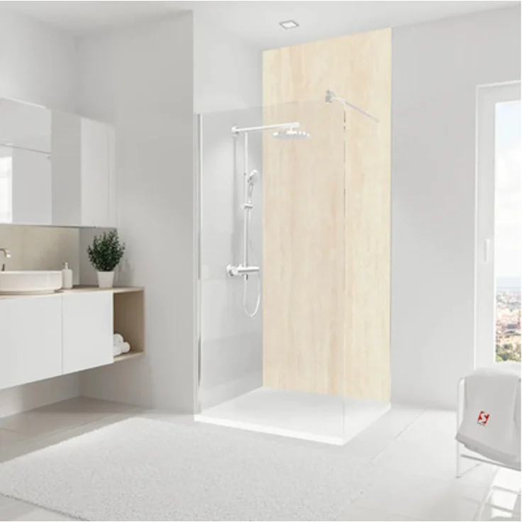 Schulte Duschrückwand DecoDesign ExpressPlus, Steinoptik Kalkstein Softtouch, 255 x 100 cm, fugenlos, abriebfest, pflegeleicht