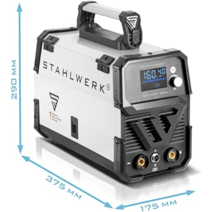 STAHLWERK Fülldrahtschweißgerät FLUX 160 ST Digital mit 160 A, 40 - 160 A, Packung, synergischem Drahtvorschub, Lift TIG und MMA Funktion, in blau - Preisvergleich – Bild 6