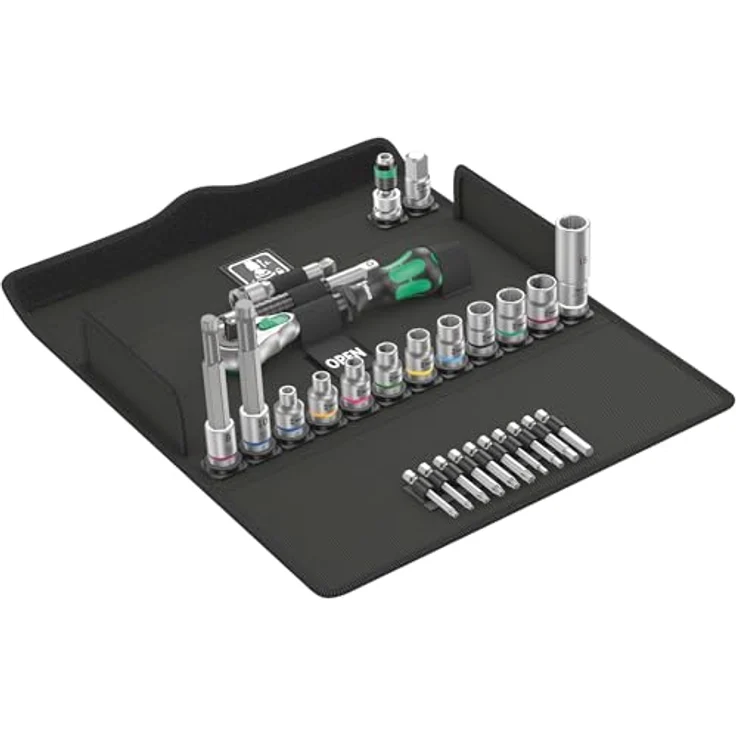 Wera Werkzeugkoffer Wera Bicycle Set 7, 27-teilig, mit 3/8" Knarrenset, feinverzahnter Zyklop Speed Knarre, robuster Textilbox für Fahrradanwendungen – Bild 1