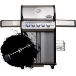 SANTOS S-318 Pro Gasgrill - Premium Edelstahlgrill mit Infrarot-Zone, XXL Warmhalterost und beleuchteten Reglern