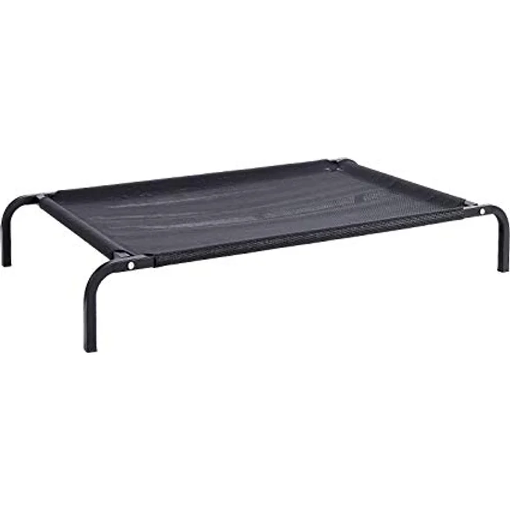 lionto Hundeliege Outdoor erhöhtes Hundebett Haustierliege, (S) 75x47 cm schwarz – Bild 1