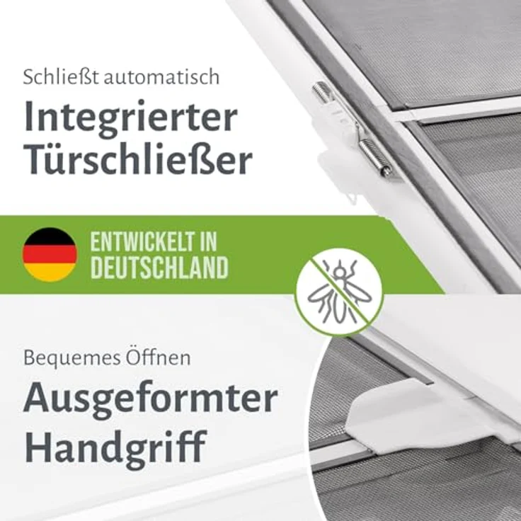 empasa Insektenschutz Fliegengitter Tür mit Alurahmen START, individuell zuschneidbar, anthrazit, 100 x 210 cm – Bild 3