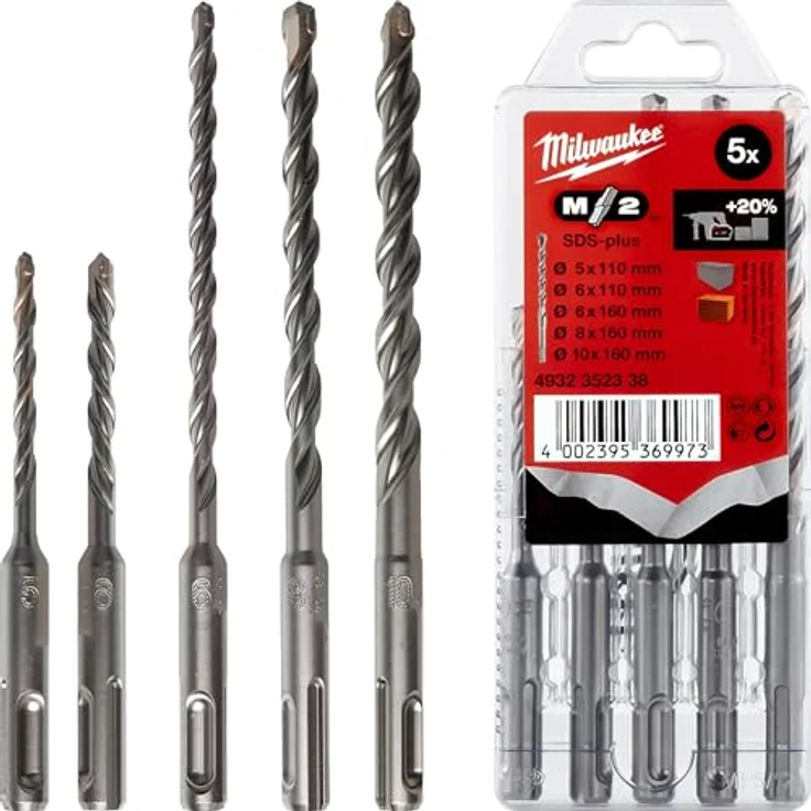Milwaukee Hammerbohrer SDS-Plus L= 110-160mm, Typ 2, Kassette 5-tlg. – Bild 2
