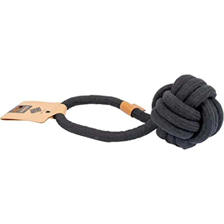 D&D Home Harper Ball XS – 18,5 cm, Schwarz, aus strapazierfähigem Leder, hält Zähne und Zahnfleisch gesund – Bild 1