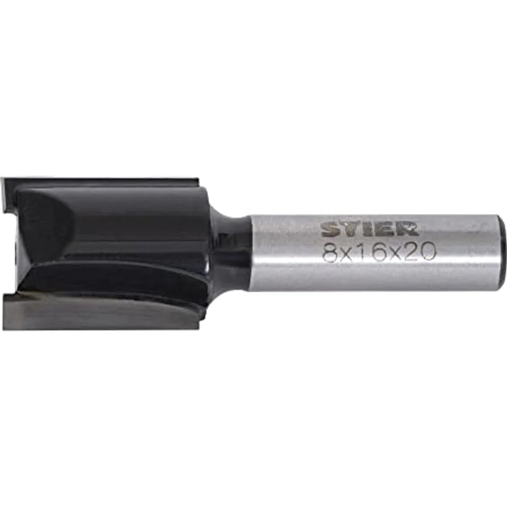 STIER Nutfräser HM (HW), Durchmesser (D) 16 mm, Schaft (S) 8 mm, Hartmetall, Fräser für Oberfräse, Nutfräse - Preisvergleich – Bild 1
