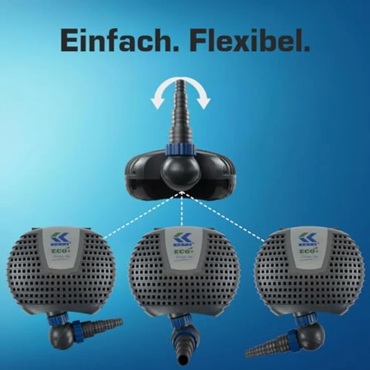 KERRY Teichpumpe KEE12000-12000 L/H | 85 Watt | Vorfilterkammer | 5,5m Förderhöhe | 10m Kabel | blau – Bild 6