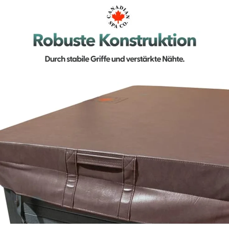 CANADIAN SPA CO. Poolabdeckung eckig, 218x218 cm, braun, Isolierabdeckung für Whirlpool, Abdeckung für Pool wasserdicht und UV-beständig – Bild 5