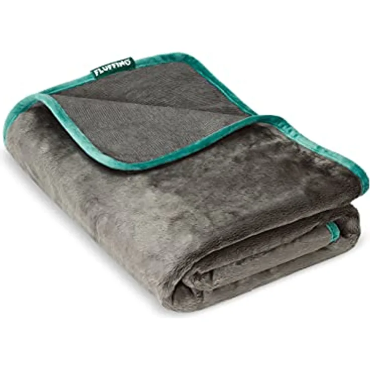 FLUFFINO® Hundedecke/Wendedecke - Hochwertig, flauschig weiche & robuste Oberseite (150x100 cm, 40°C waschbar, Grau) Kuscheldecke/Liegedecke für große und kleine Hunde - Sofadecke